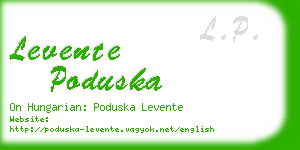 levente poduska business card